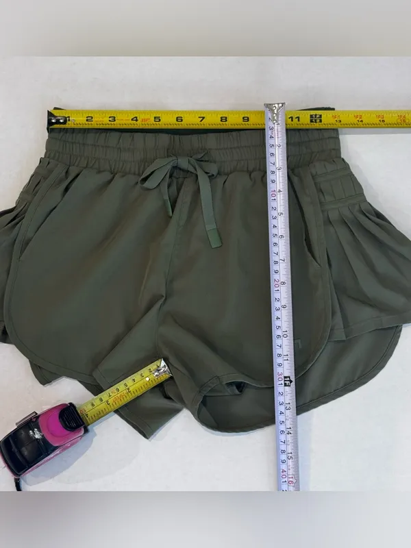 JoyLab Shorts XS Olive Green Pleated Athletic Running Gym Beach Summer Pockets - Image 9