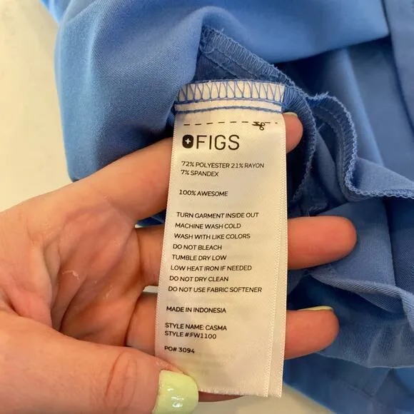 Figs Casma Three-Pocket Scrub Top‎ Blue Size XXS - Image 7