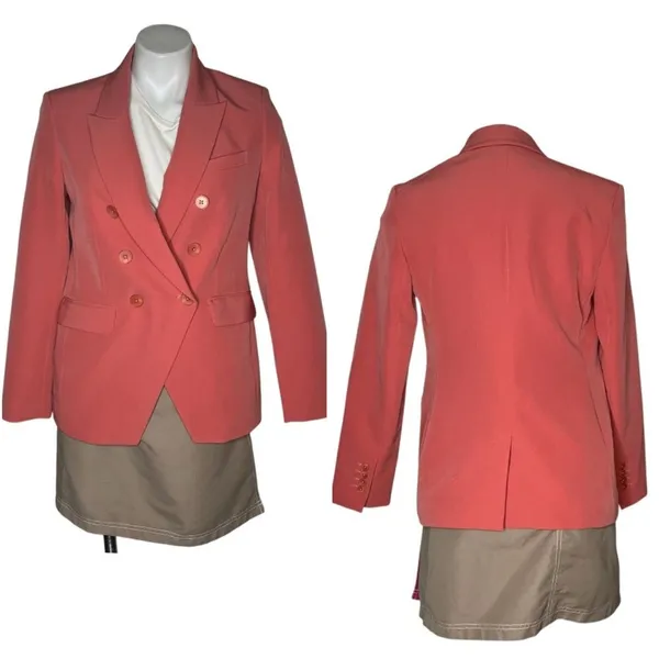 EXPRESS Blazer Suit Jacket Double Breasted Lined Pockets Womens Size Small - Image 13