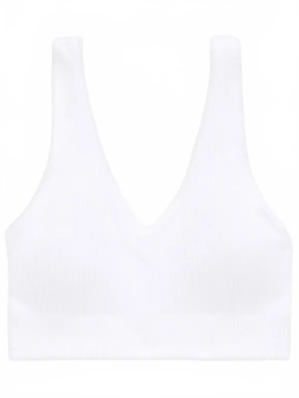 AE Superchill Seamless Padded Voop Bralette American Eagle NWT White Small - Image 3