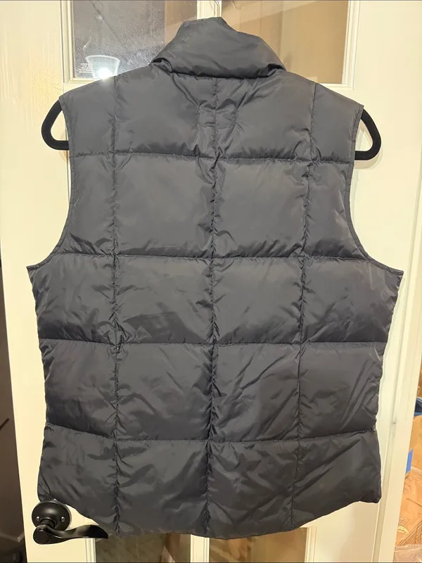 LAND'S END Black Quilted Down Puffer Vest Medium Granola Gorpcore Cottagecore - Image 3