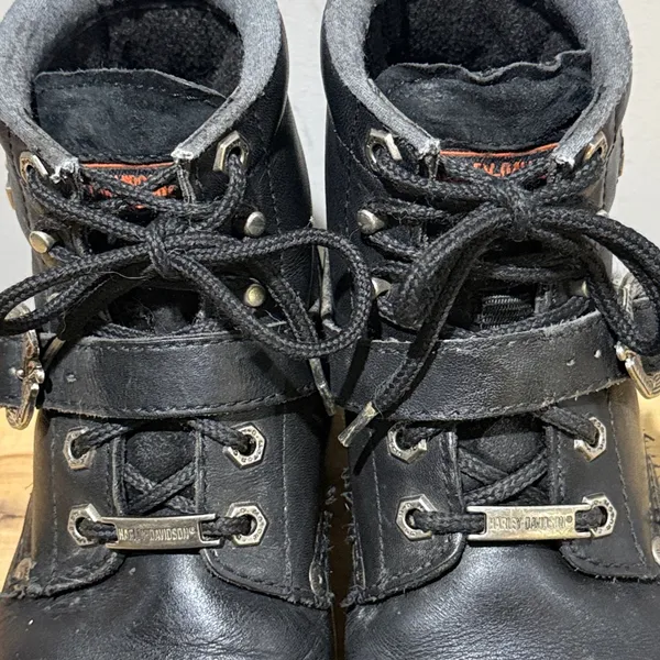 Harley Davidson women’s black bike boots Size 7 B83‎ - Image 5