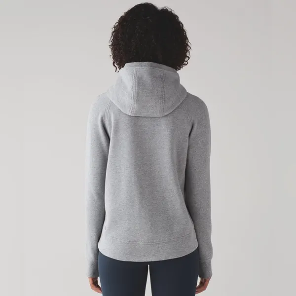 Lululemon Fleece Please Hoodie Jacket Heathered Speckled Medium Grey Size 6 - Image 17