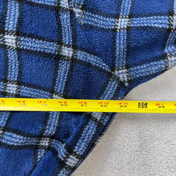 Tommy Bahama‎ Mens Blue Plaid Plush Fleece Bath Robe Small/Medium S/M Loungewear - Image 6