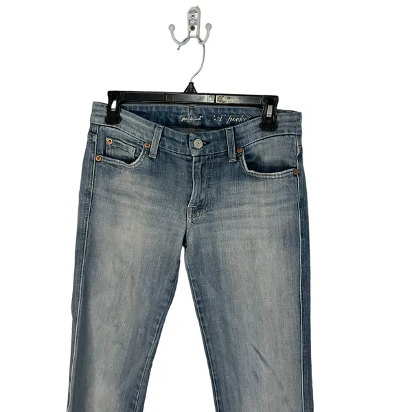 7 For All Mankind Size 28 Light Wash‎ Low Rise Straight Jeans - Image 2
