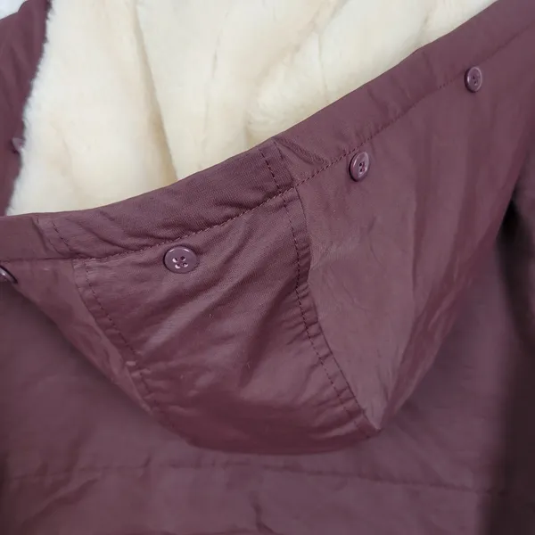 Asos Womens Coat Size 2 Purple Fleece Lined Hooded Drawstring Waist Anorak Coat - Image 13