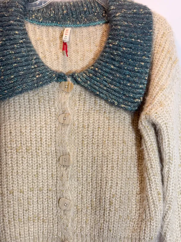 Raga Dorothy Textured Button Front Boho Cardigan Sweater Anthropologie M - Image 9