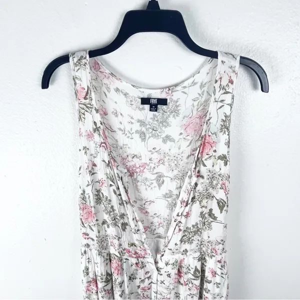 FRYE Floral Sleeveless Front Button Pleated Bodice Lined Maxi Dress Size Medium - Image 6