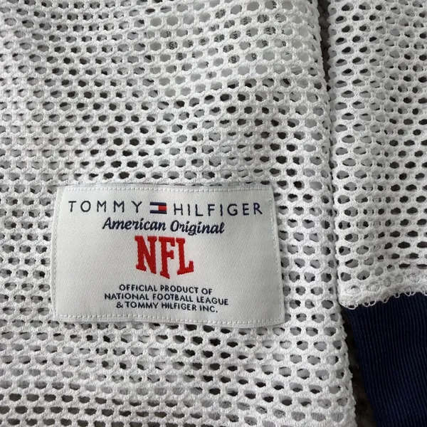 Tommy Hilfiger NFL Tennessee Titans Mesh Long Sleeve Jersey Top White Blue Large - Image 3