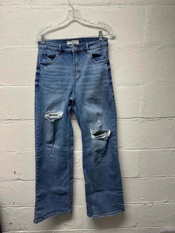 Buckle Risen High Rise Wide Leg Jeans - Image 2