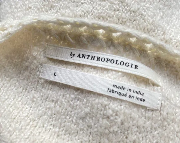 Anthropologie Valeria cream knit relaxed fit textured pullover sweater - Image 4
