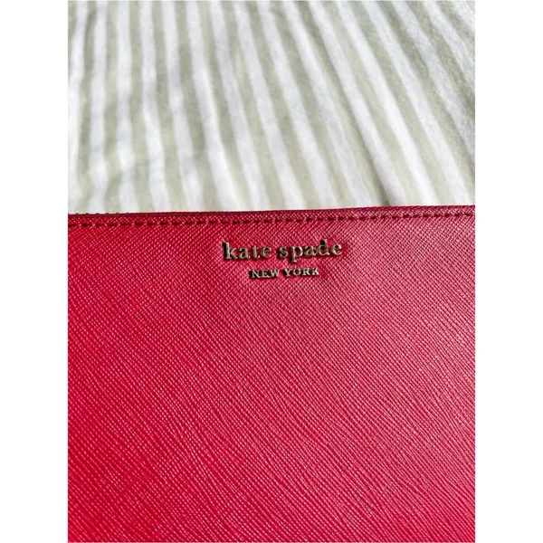 Kate Spade Cameron Large Zip Around Wallet Rosso Red Colorblock Accordion - Image 2