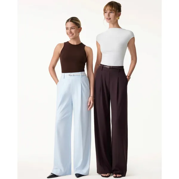 OGL Stretchy Flowy High Rise Wide Leg The Success Pants Midnight Navy Size XS - Image 5