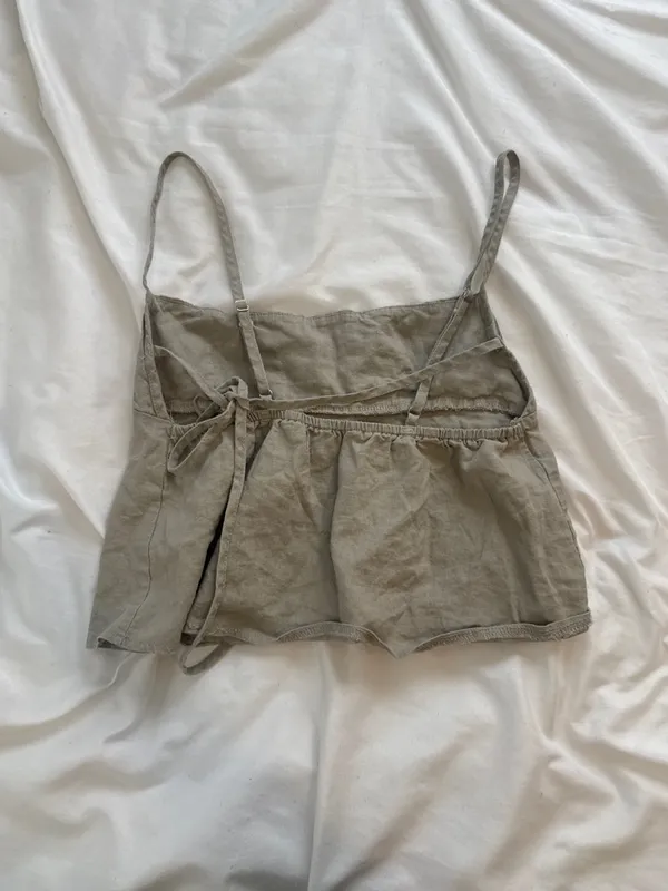 Edikted Light Green grey Linen-Blend Cami Top - Image 3