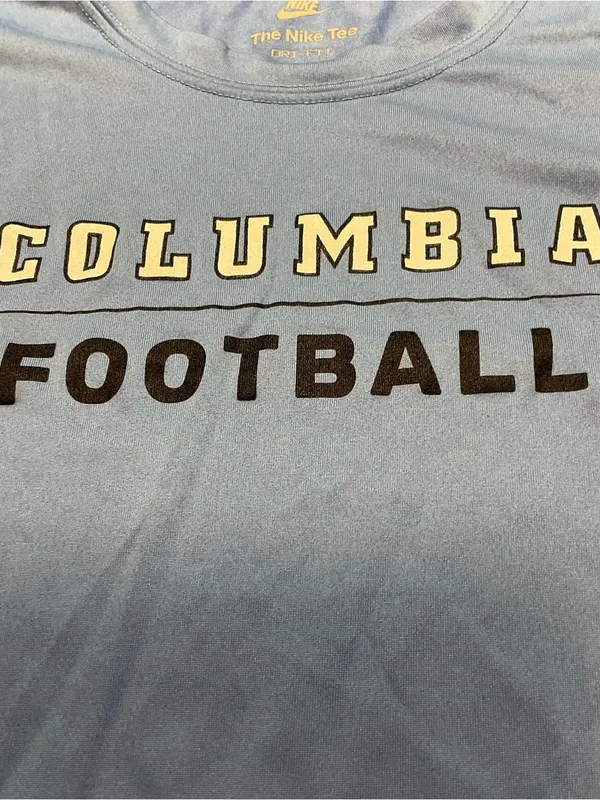 Columbia University Football Nike Tee Shirt Sz L Unisex/Women Blue Long Sleeve - Image 3