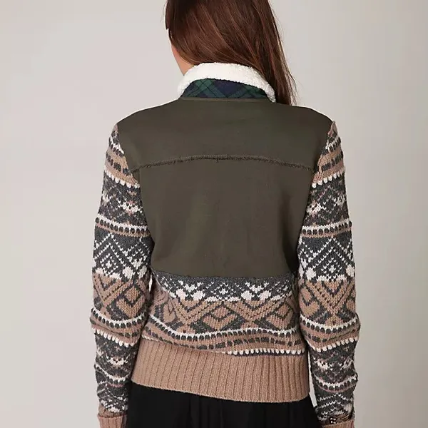 We The Free Fairisle Bomber Jacket: Size Large - Image 2