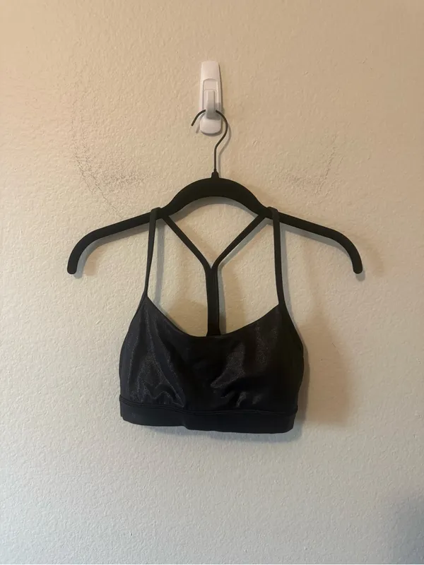 Lululemon Flow Y Sports Bra Radiate Foil Print Black Size 4 Athletic Running - Image 2