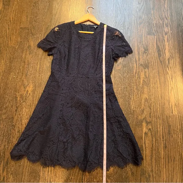 Madewell Navy Dress with Lace Detail - Image 6