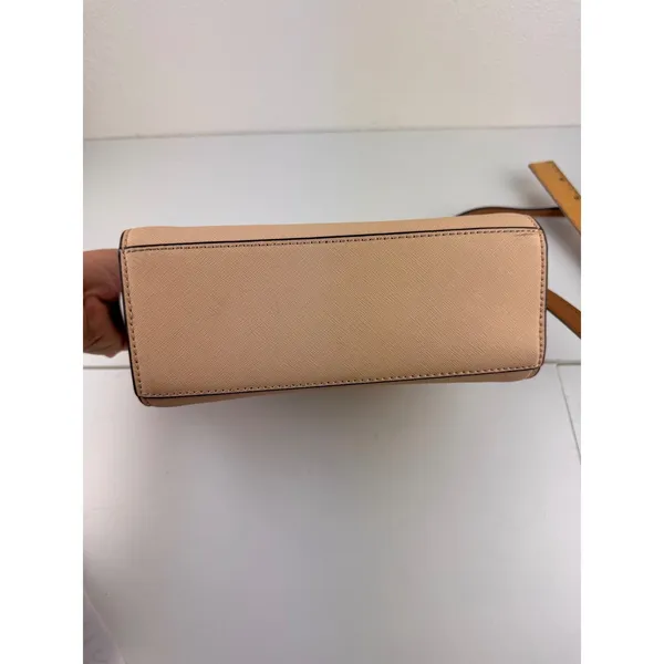 Michael Kors Crossbody Bag Selma White‎ Leather Satchel Purse - Image 9