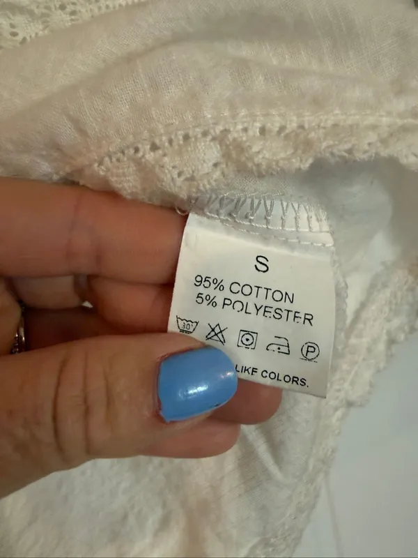 Amazon cotton cropped eyelet lace tank size small - Image 5