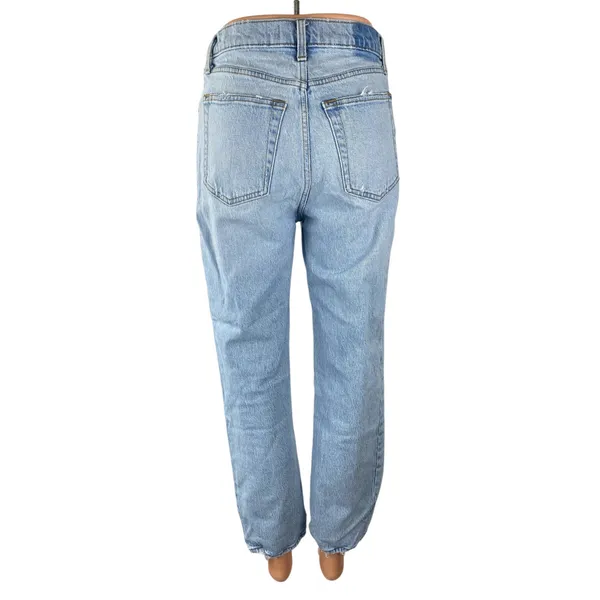 Abercrombie & Fitch The Dad High Rise Blue Light Wash Straight Denim Jeans Sz 26 - Image 4