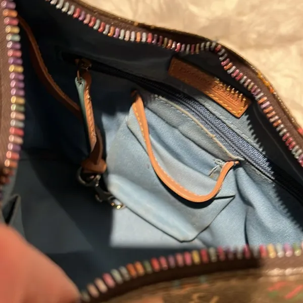 Authentic Dooney & Bourke Vintage Rainbow Handbag Adjustable leather strap A27‎ - Image 10