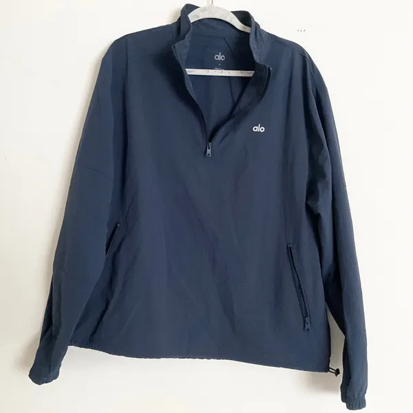 Alo Yoga Light Weight Takeaway Track Pullover Navy M - Image 2