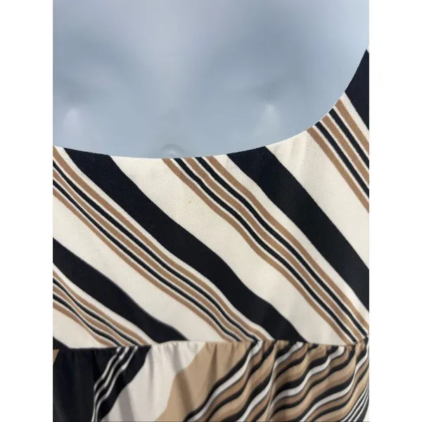 Soma Dress Womens S Midi Square Neck Pockets Sharkbite Hem Diagonal Stripe - Image 13