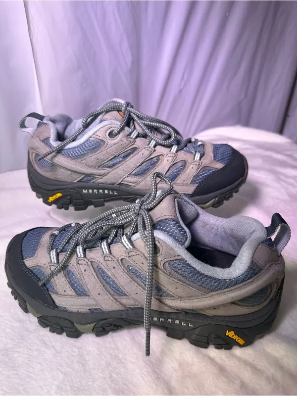 Merrell Gray and Blue Trail Hiking Sneakers - Image 2