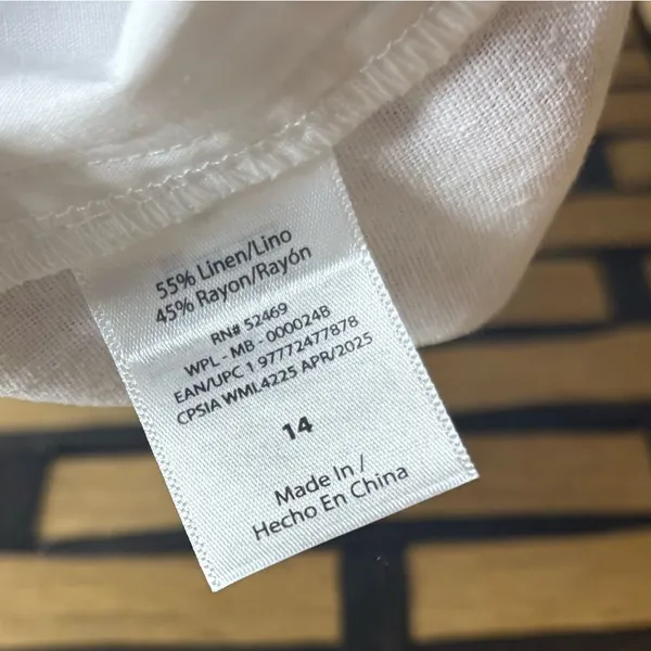 Sofia Vergera White Blend Linen Blend Shorts Size‎ 14 - Image 6