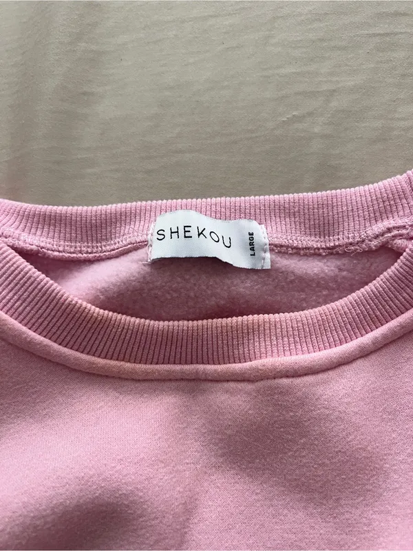 Pink Crewneck with Edgy Red Zipper Trim - Image 2