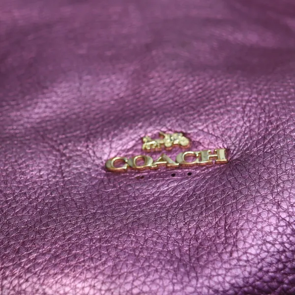 Coach Hallie Pebble Leather Shoulder Bag Metallic Berry F80271‎ Hobo Redefined - Image 3