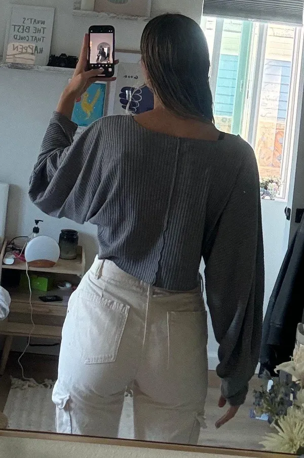 Urban Outfitters Gray Long Sleeve Top - Image 2