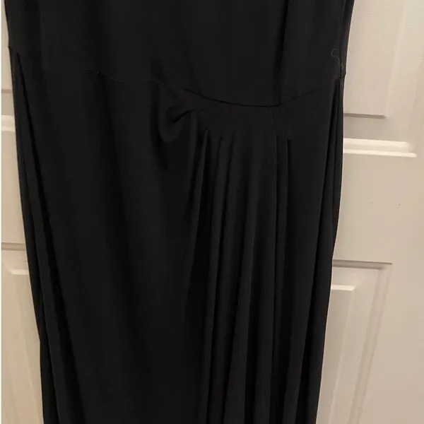 Lauren Ralph Lauren Black Sleeveless‎ Draped Maxi Dress Size 14 Gown - Image 4