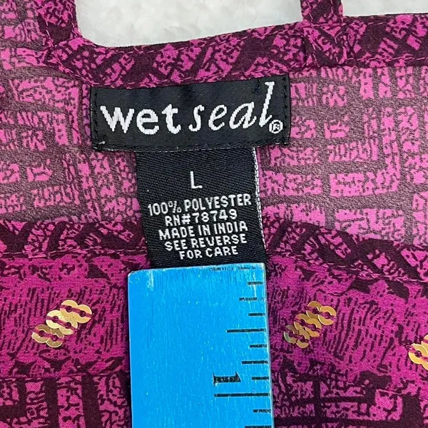 Wet Seal Y2K Pink Black Mesh Cami Top Size L - Image 6