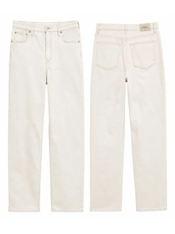 Madewell Curvy 90s Straight Jeans Size 33 Off White Ivory Sz 33 (actual 35x30) - Image 3