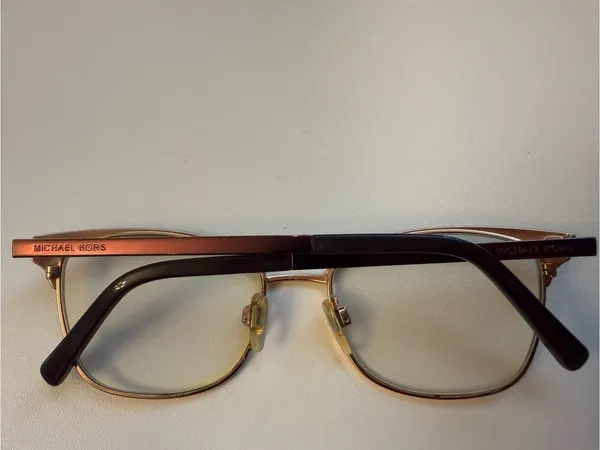 Michael Kors Two-Tone Rose Gold and Brown Aviator Glasses - Image 3