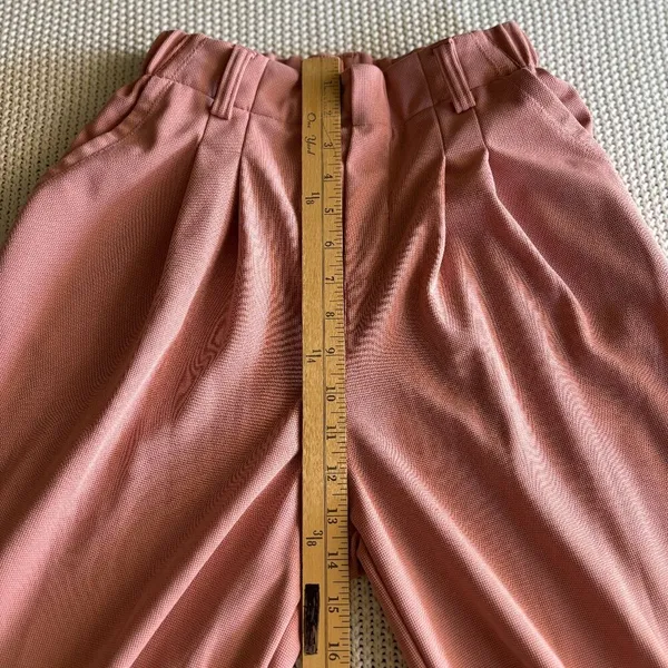 Halara High Waisted Plicated Side Pocket Wide Leg Waffle Work Pants Pink Small - Image 4