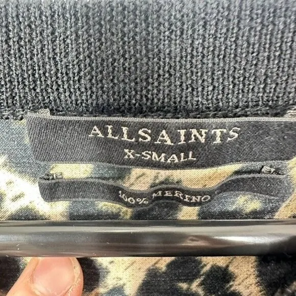All Saints Black and Brown Crew Neck‎ Sweater - Image 3