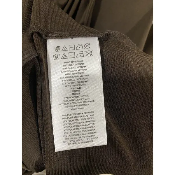 Michael Kors Faux Wrap Dress Brown Gold MK Buckle NWT M - Image 11