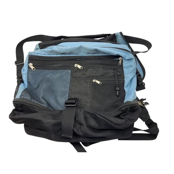 L.L. Bean Blue & Black Messenger Backpack With Multiple Compartments & Adjustabl - Image 2