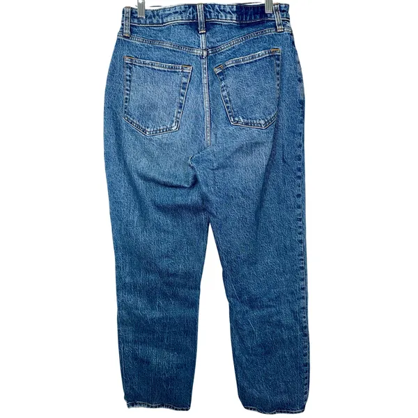 Abercrombie & Fitch Curve Love Dad High Rise Blue Denim Jeans Size 28 6 S Short - Image 2