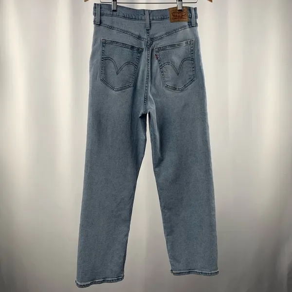 LEVI'S Worn To Ride Ribcage Straight Jeans in Light Blast‎ Size 30 - Image 8