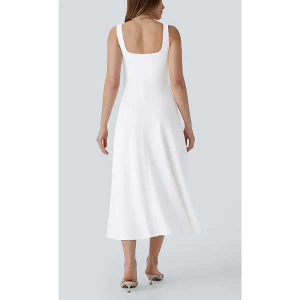 Halara Sleeveless Square Neck Side Pocket Corset Maxi Dress Frost White Small - Image 2