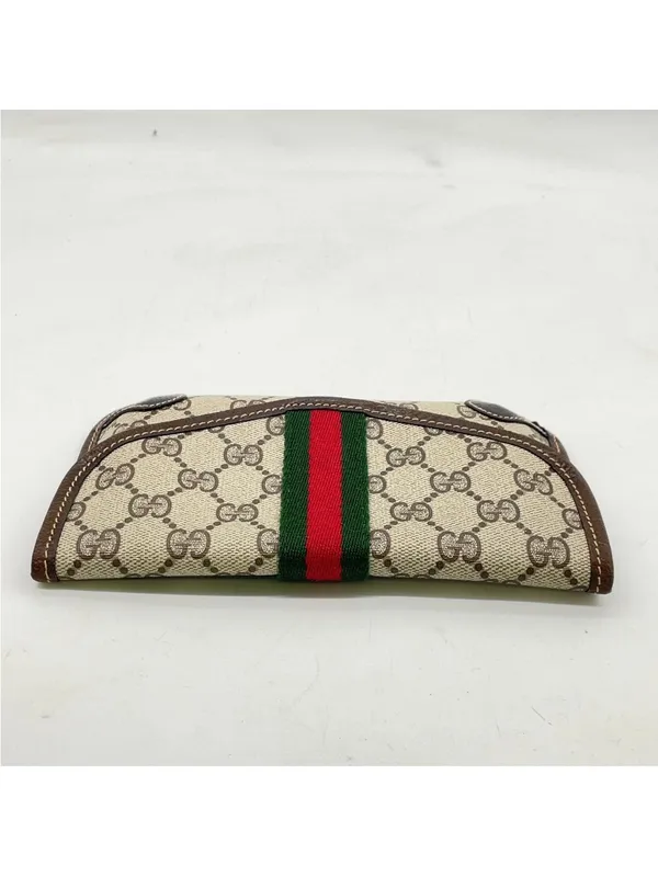 Gucci Beige GG PVC/Leather pouch - Image 4
