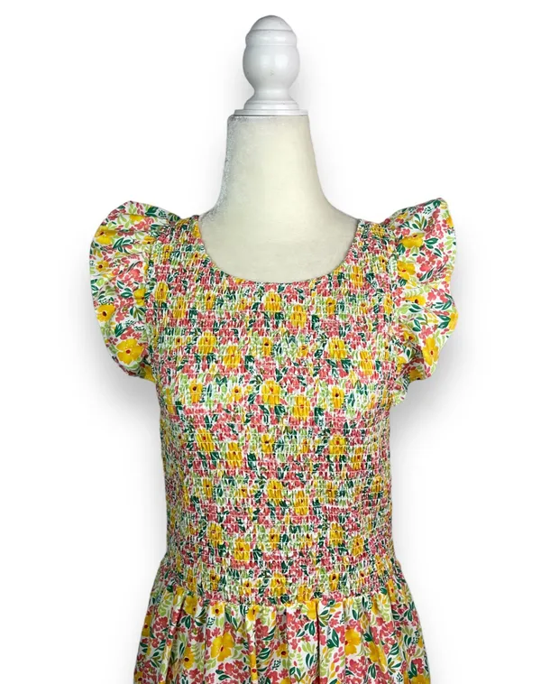 Anthropologie Cool Mode Ditsy Floral Smocked Bodice Midi Dress - Image 6