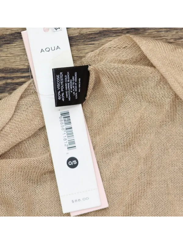 NWT Aqua Womens Lightweight Elbow-Sleeve Ruana 492821 Camel Brown - Image 7