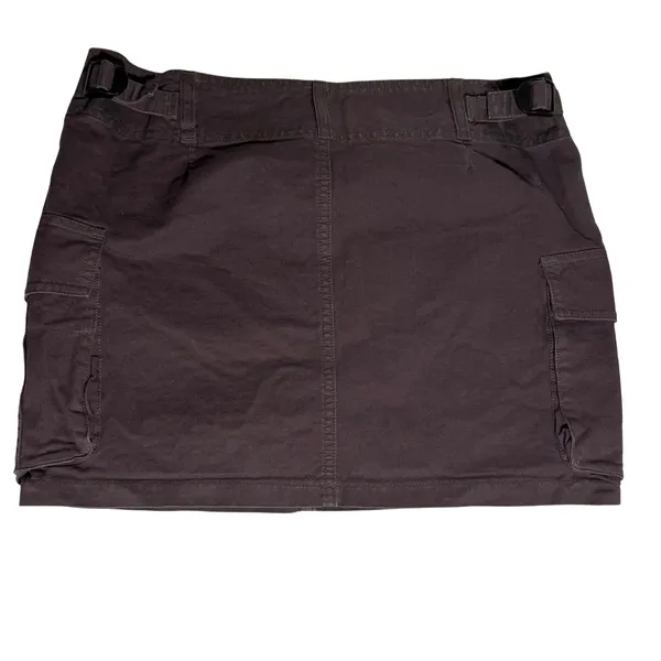 Brandy Melville Cargo Mini Skirt Brown Cotton Utility‎ One Size - Image 6