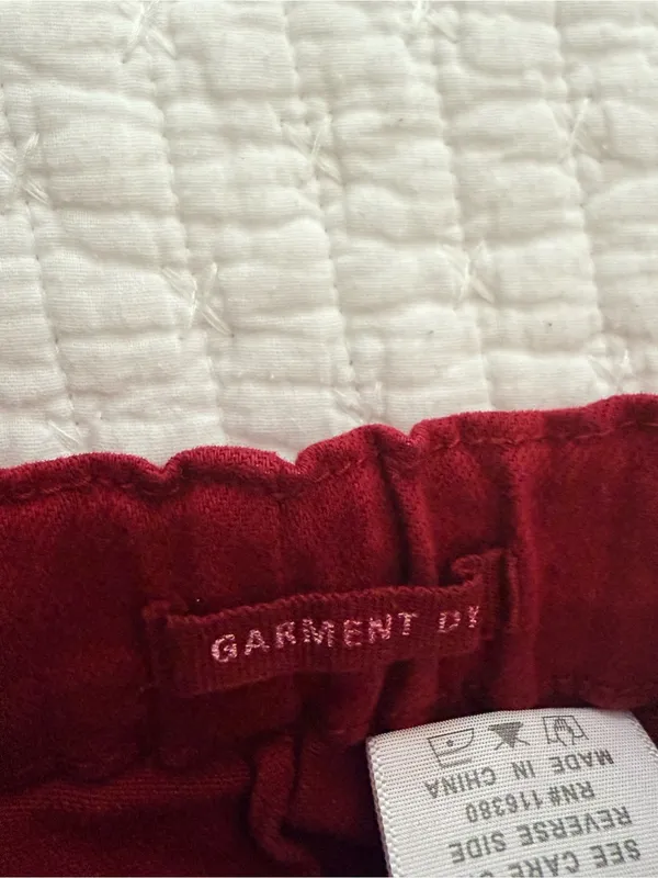Judy Blue Garmet Dyed Deep Red Boyfriend/ Jogger Jeans Drawstring Waist NWT Fall - Image 10