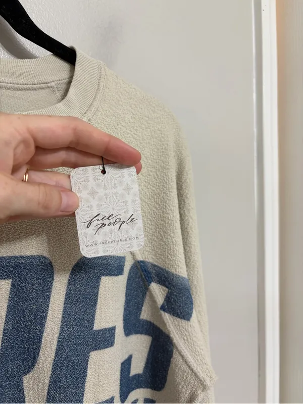 NEW Free People Retro Brand Apres Ski Pullover Crewneck 100% Cotton - Size XS - Image 8